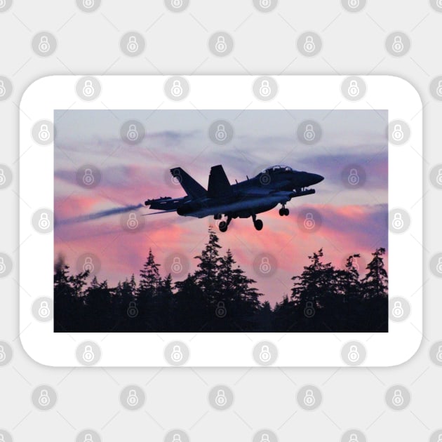 F/A-18 At Dusk Sticker by acefox1